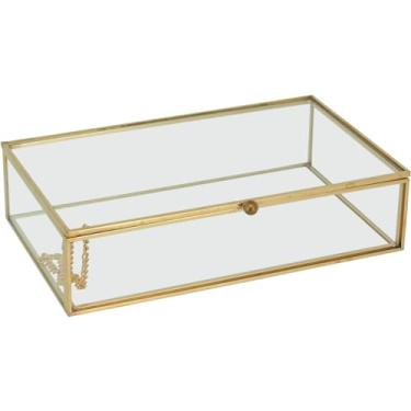 Imagem de PORTA JOIAS CAIXA DECORATIVA VIDRO 5x20x12cm TRANSPARENTE