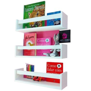 Imagem de Kit 3 Estantes De Livros Mdf 55 Cm