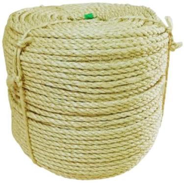 Imagem de Corda Sisal 6mm 100 Metros Rasada Arranhador Gato Artesanato - Apaeb