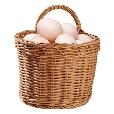 Imagem de Cesta de armazenamento tecida, cesta de armazenamento de parede - Cesta vintage tecida de flor | IMITATION Rattan Design Organizador de armazenamento para fazenda, pátio, jardim, cozinha, banheiro, sa