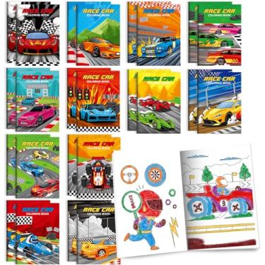 Imagem de BenLouis 24 Peças De Mini Livros De Colorir De Carros De Corrida, Lembrancinhas Para Festa Com Tema De Corrida Infantil, Pequenos Livros De Atividades A Granel Para Crianças, Rodas De Carro De Corr