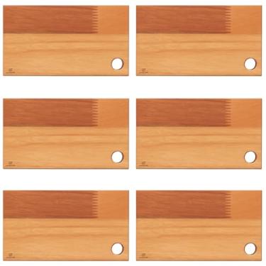 Imagem de Kit 6 Tábuas de Madeira Eucalipto 27x15cm Petisqueira Bandeja Para Servir Zanline