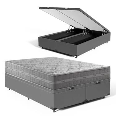 Imagem de Cama Box Baú Queen + Colchão de Molas Ensacadas Anjos Ultra