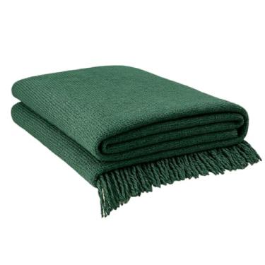 Imagem de Manta Para Sofá Grande Casal 2,40x1,80m Algodão Natural Artesanal Decorativa Coberta Franja(Verde Bandeira)