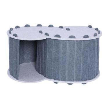 Imagem de IEUDNS Bed de túnel de gato 2 fURO CAVE CAVE PLAYground Supplies Breathable Pet, Cinza Escuro