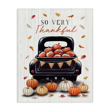 Imagem de Stupell Industries Arte de parede em tela outonal So Very Thankful, design de Elizabeth Tyndall, 40,6 x 50,8 cm