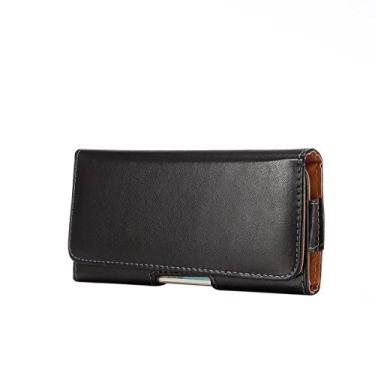 Imagem de Capa horizontal de couro PU com clipe giratório para iPhone 8/Google Pixel 2/Motorola Moto E4/G5/LG X Venture/Huawei P10/Samsung Galaxy J1 J2 Prime, Preto