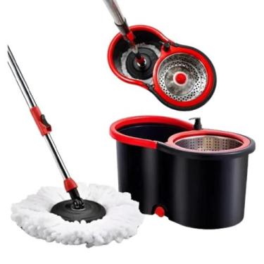 Imagem de Mop Balde Esfregão Giratório Pró 1 Refil Com Roda E Alça - POWER MAID,