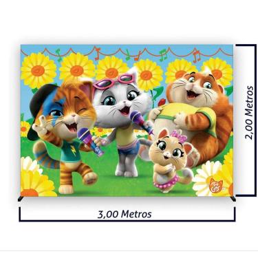 Imagem de Painel de Festa Retangular 44 Gatos Diversas Medidas - Fera Print