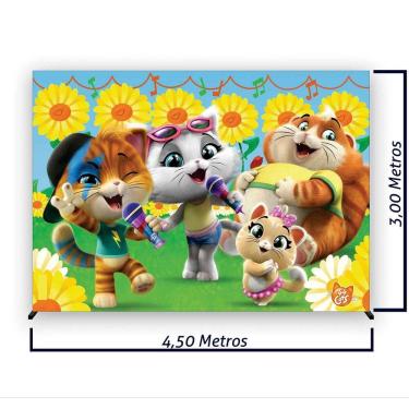 Imagem de Painel de Festa Retangular 44 Gatos Diversas Medidas - Fera Print