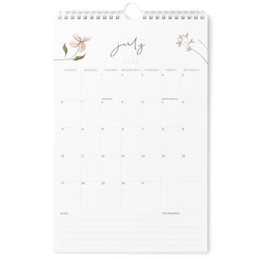 Imagem de Karto Calendário de parede 2025-2026 - vertical 28 x 43 cm de julho de 2025 a dezembro de 2026 - Aumente sua produtividade e planejamento fácil com o calendário mensal estético - Flores