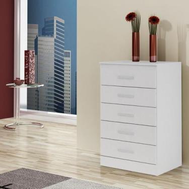 Imagem de Cômoda Organizadora Grande 5 Gavetas Quarto Casal Branco - Full Econom