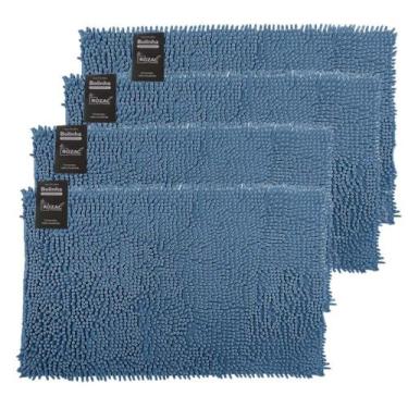 Imagem de Tapete De Banheiro Bolinha Antiderrapante Microfibra 4 Peças - Rozac