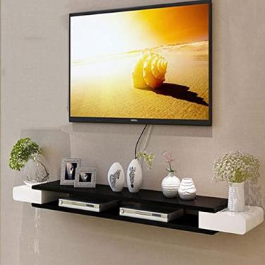 Imagem de Armário de TV montado na parede, prateleira de TV, suporte de TV, prateleira flutuante para armazenamento de TV, armário de parede, console de TV, prateleira de exibição, prateleira de mercadorias