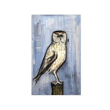 Imagem de Bernaard Bufffet Pinturas famosas decoração-Coruja-Abstrato Impressão Lona para Sala de Estar 70x115cm27x45in Sem Moldura