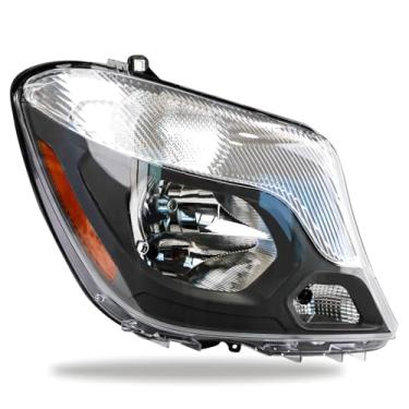 Imagem de OLLEN Conjunto de faróis Mercedes-Benz Sprinter 2014 2015 2016 2017 2018 2500/3500, substituição de faróis com lente transparente refletor âmbar (lado direito do passageiro)