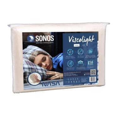 Imagem de Travesseiro Sonos Viscolight 14cm Branco, UNICA