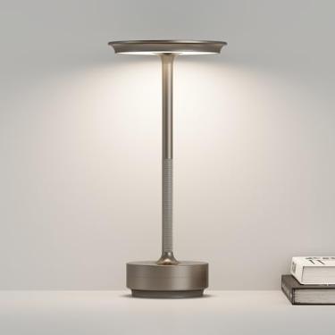 Imagem de ZTFLOS Candeeiro de mesa sem fio, lâmpada de mesa de LED portátil, 5000 mAh operada por bateria, 3 níveis de brilho, para restaurante/churrasqueira/bares/festa ao ar livre/acampamento/café luz noturna