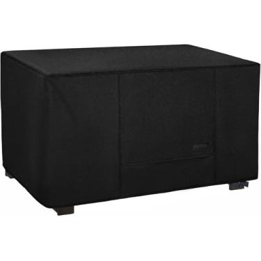 Imagem de NettyPro Capa de mesa de fogueira resistente ao desbotamento retangular impermeável resistente ao ar livre cobertura de fogueira para lareira a gás propano retângulo de mesa, 44 x 28 x 24 polegadas,