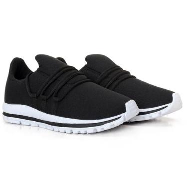 Imagem de Tênis Masculino Com Cadarço Lig Shoes, Preto, Branco1, 35