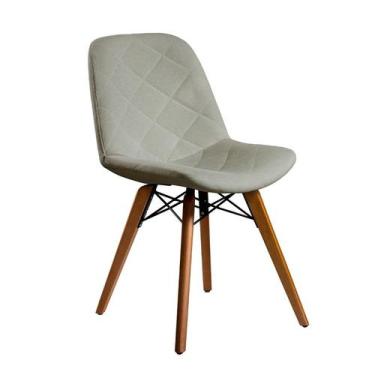 Imagem de Cadeira de Jantar Lean Estofada com Pé Palito Cru - Mobly