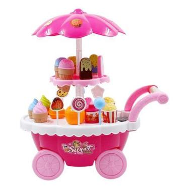 Imagem de Brinquedo Infantil Carrinho De Sorvete Picolé Luz e Música 41 peças - 