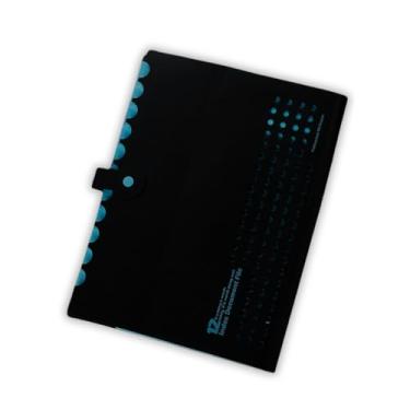 Imagem de Pasta Sanfonada Catalogo A4 com 5 Divisórias Organizador de Documentos Neon Escritorio Escola Arquivo Papel Sulfite (Azul)