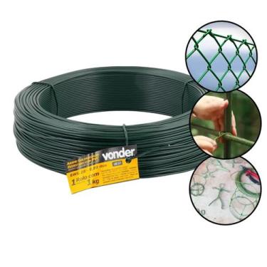 Imagem de Arame Galvanizado Liso Revestido Em Pvc Bwg 12 14 16 18 20 VONDER Verd