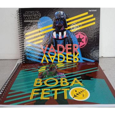 Imagem de Caderno Cartografico Desenho Star Wars Capa Dura 80 Folhas  Modelos Diversos
