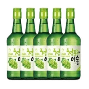 Imagem de Kit Com 5 Bebidas Coreana Destilada Soju Jinro 360Ml (Uva Verde)