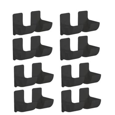 Imagem de Bandeja de armazenamento antiperfurante para parede, 16 peças, prateleira de cozinha, filme plástico, saco de lixo, geladeira, lateral, banheiro, quarto, prateleira de armazenamento, preta, 8 conjunt