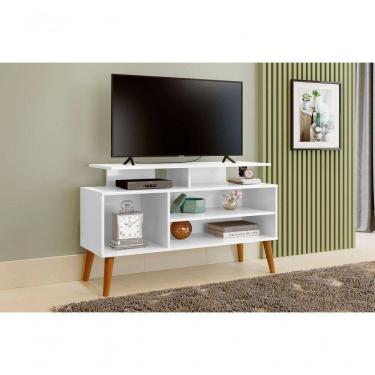 Imagem de Rack Lion Sala Estar Estante Com Nichos E Prateleiras Cor:branco