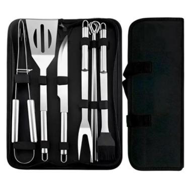Imagem de Kit Churrasco De Qualidade Com Espetos E Faca Inox - Relet