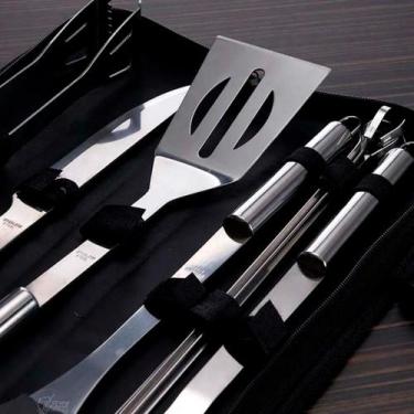 Imagem de Kit Churrasco Prático Com Facas E Espetos Inox - Relet