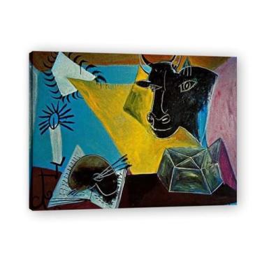 Imagem de LKXGRRSFG Impressão em tela Cubismo Pablo Picasso de sorvete portátil – Reprodução profissional Arte Moderna 80 x 103 cm