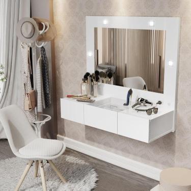 Imagem de Penteadeira Camarim Suspensa Sofia Branco - Ofertamo