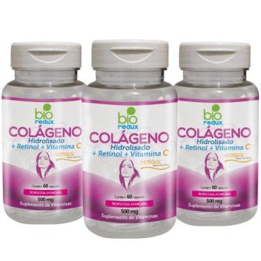 Imagem de Kit 3 Colágeno Hidrolisado (+ Retinol + Vitamina C) Verisol 60 Cápsula