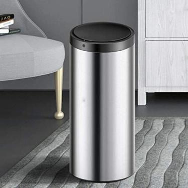 Imagem de Lixeira Automática Redonda 50l Com Sensor Prática E Moderna Branca - G