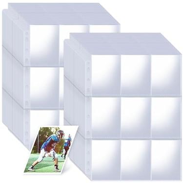 Imagem de Folhas de fichário com 3600 bolsos, mangas de páginas de cartões colecionáveis frente e verso, mangas transparentes para cartões de beisebol para fichário de 3 anéis, cartões esportivos, cartões de visita, cupons