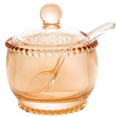 Imagem de Açucareiro Wolff Pearl Com Colher âmbar 200ml Ambar