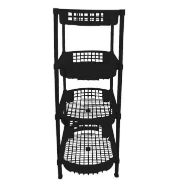 Imagem de Fruteira Vertical 4 Andares, 71 x 47 x 27 cm, Polipropileno, Preto
