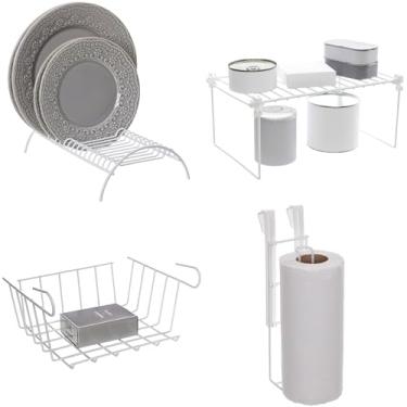 Imagem de Organizadores de Cozinha 4 peças Branco Metaltru - Kit 09