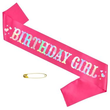 Imagem de SKJIAYEE Faixa Para Aniversariante Com Folha Iridescente, Decorações Divertidas Em Rosa Choque Festa De Aniversário Meninas, 10, 11 Anos, Oficial Adolescentes, 16 18 Finalmente 21 Anos Ou Qualquer O