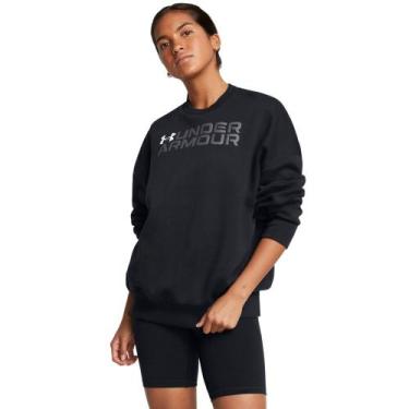 Imagem de Moletom Sportstyle Feminino Under Armour Rival Fleece Word, Preto, GG