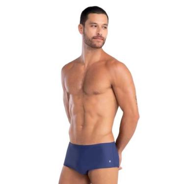 Imagem de Sunga Slip Praia Plus Size Mash Laterais Largas Resistente, Marinho az