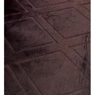 Imagem de Tapete Peludo Antiderrapante Passadeira 2 Metros Quarto Sala(Marrom Geometrico)