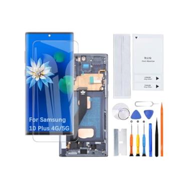 Imagem de Kit de montagem de tela LCD para Samsung Galaxy Note10 Plus 4G/5G TFT N975F N975U N9750 (preto com moldura, sem impressão digital, tela não curva)