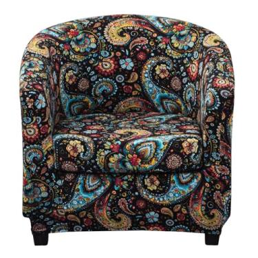 Imagem de CRFATOP Capa de cadeira de clube com capa de almofada jacquard 2 peças capas de cadeira de banheira capas de poltrona macias laváveis redondas capas de sofá para balcão de bar sala de estar, B12