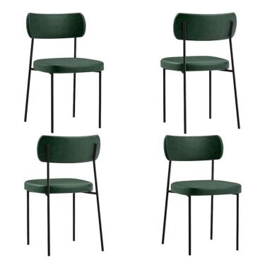 Imagem de Kit com 4 Cadeira Mila Laminado Verde Musgo - FdECOR