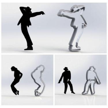 Imagem de Cortador Kit Silhuetas Michael Jackson 3 Modelos Tamanho 6cm